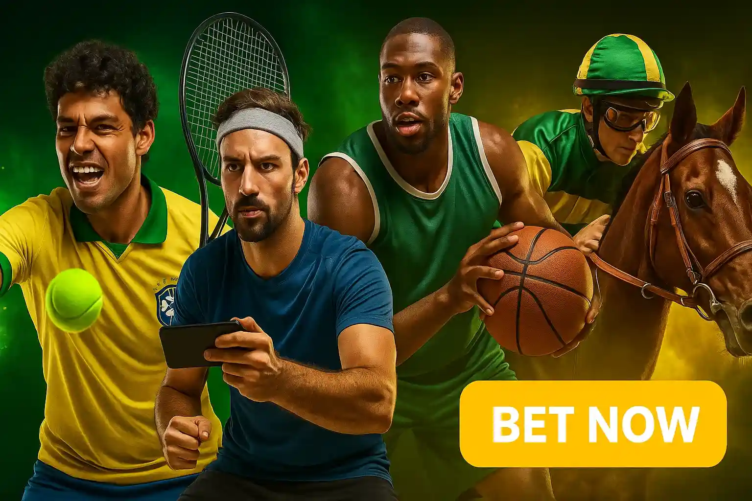 Banner de apuestas deportivas con estadio lleno, fútbol boliviano y interfaz de apuestas